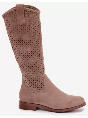 Dámske čižmy S.BARSKI HY62-8144 BEIGE