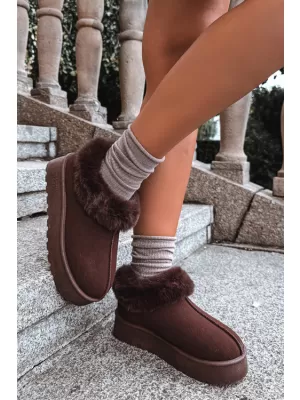 Dámske snehule BIG STAR SHOES UU274203 BROWN/BEIGE SHADOWS
