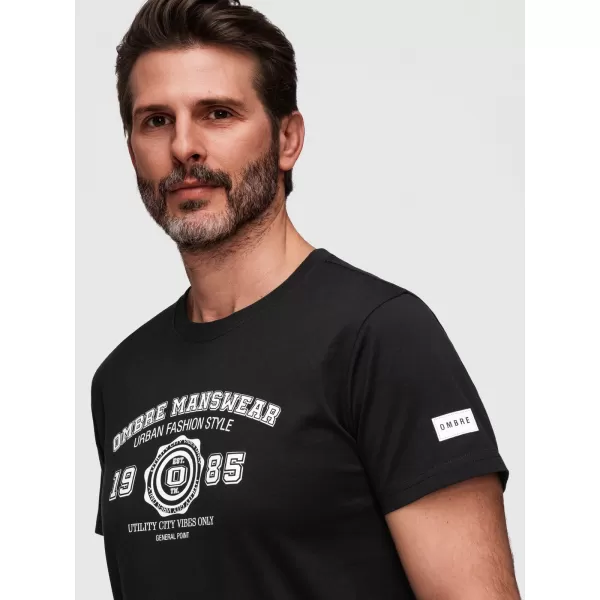  Pánske tričko OMBRE OM-TSPT-0269 BLACK 