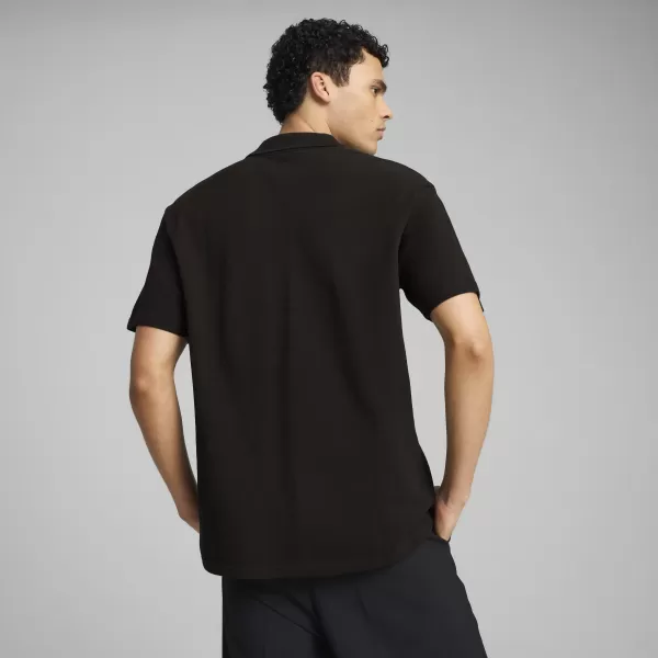  Pánske tričko s golierom PUMA WARDROBE ESS PIQUE RELAXED POLO 62965701 PUMA BLACK 