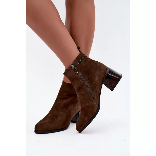  Dámske členkové topánky BOTO 26BT24-398 COFFEE 
