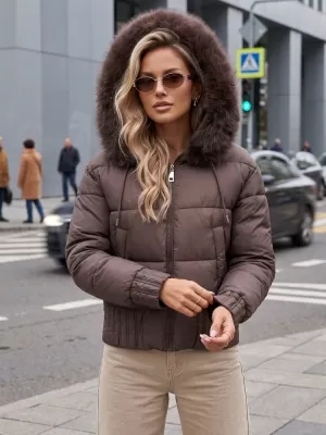 Dámska bunda DSTREET TY5831 HNEDÁ