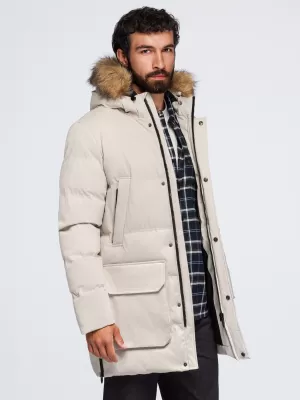 Pánska parka OMBRE OM-JALJ-0310 CREAM