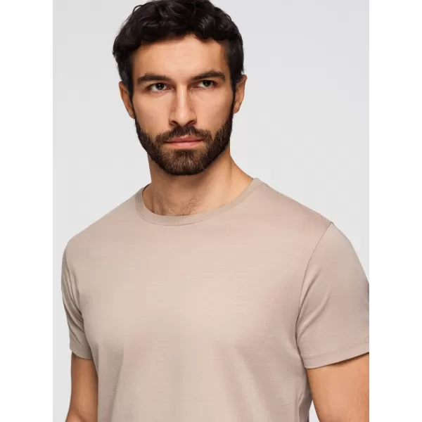  Pánske tričko OMBRE OM-TSBS-0268 GREY-GREEN/WHITE/BEIGE 