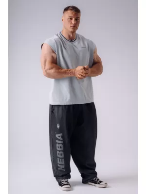 Pánske tielka NEBBIA OLYMPIA MUSCLE COVER 947 LIGHT GREY