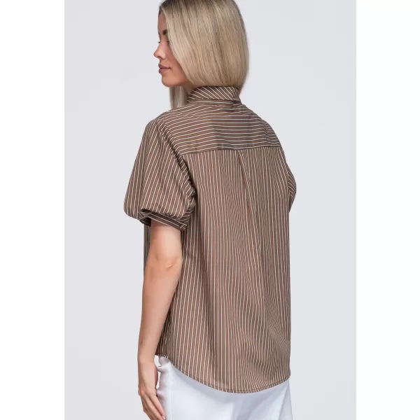  Dámska košeľa OMBRE OW-SH-E0067 BROWN 