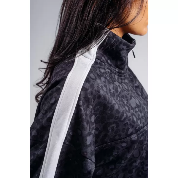  Half-zips mikina s leopardím vzorom NEBBIA PRIMAL 866 BLACK LEOPARD 