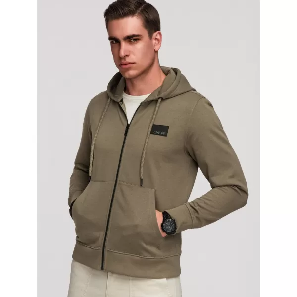  Pánska mikina OMBRE OM-SSZP-0256 OLIVE 