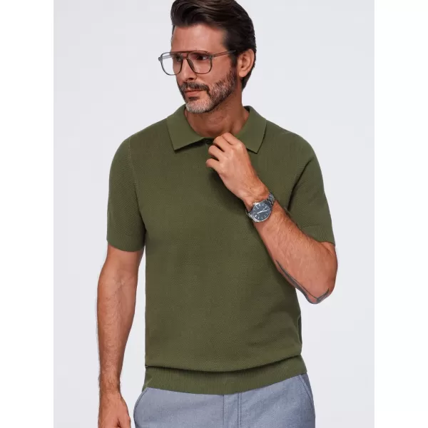  Pánske polo tričko OMBRE OM-POSS-0178 OLIVE 