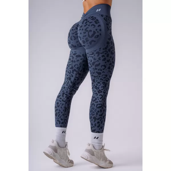  Dámske legíny NEBBIA PRIMAL 849 DARK BLUE LEOPARD 