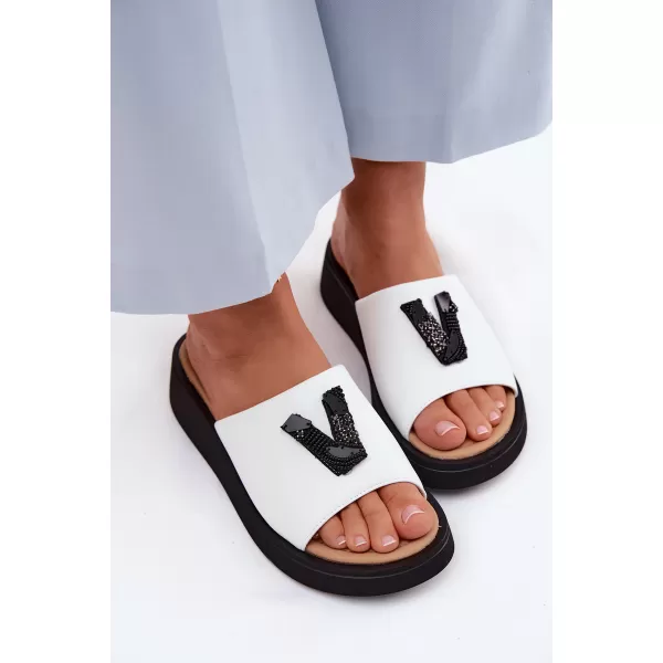  Dámske šľapky VINCEZA 66950 WHITE 