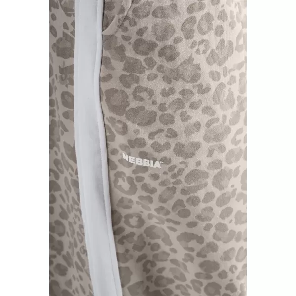  Baggy tepláky s leopardím vzorom NEBBIA PRIMAL 865 CREAM LEOPARD 