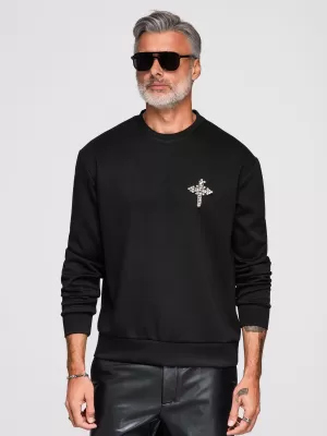 Pánska mikina OMBRE OM-SSNZ-0271 BLACK
