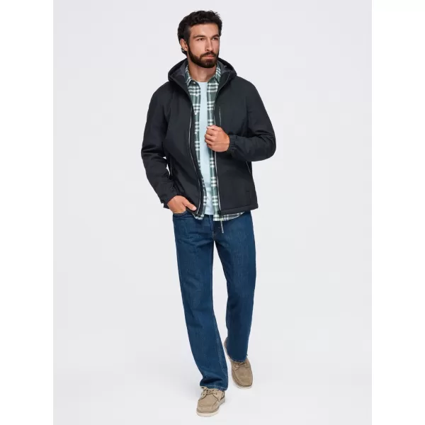  Pánska softshellová bunda OMBRE OM-JANP-0292 BLACK 