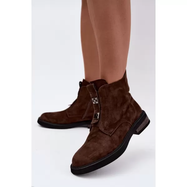  Dámske členkové topánky D&A CR62-3335 BROWN 