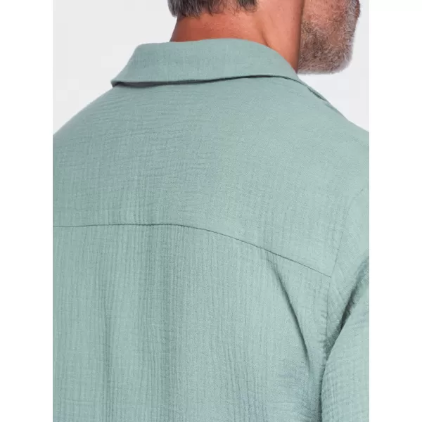 Pánska košeľa OMBRE OM-SHSS-0223 PASTEL GREEN 