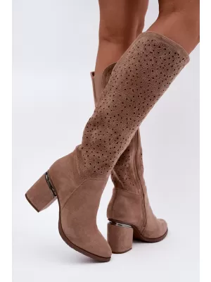 Dámske čižmy S.BARSKI HY62-8122 BEIGE