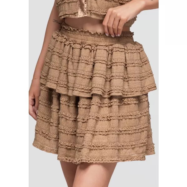  Dámska sukňa OMBRE OW-GL-E0014 TAUPE 