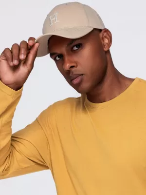 Pánske tričko OMBRE OM-LSBL-0142 MUSTARD