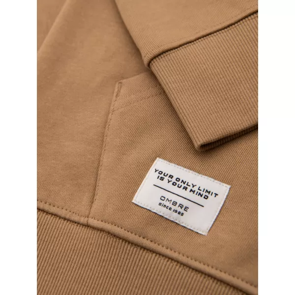  Pánska mikina OMBRE OM-SSBZ-0272 BROWN 