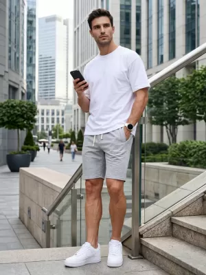 Pánske kraťasy DSTREET SX2621 SVETLO ŠEDÁ