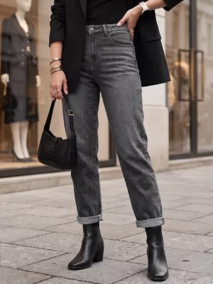 Dámske nohavice DSTREET UY3114 SVETLO ŠEDÁ