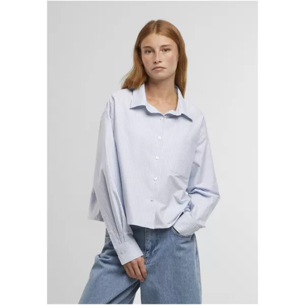  Dámska košeľa URBAN CLASSICS TB8171 LIGHT HORIZON BLUE/WHITE 