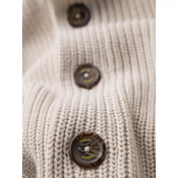  Pánsky kardigan OMBRE OM-SWCD-0200 BEIGE 