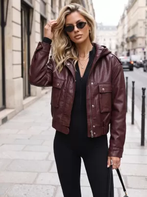 Dámska bunda DSTREET TY5855 BORDO