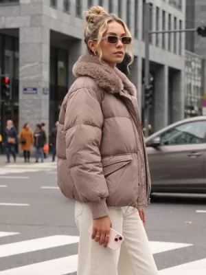 Dámska bunda DSTREET TY5820 HNEDÁ