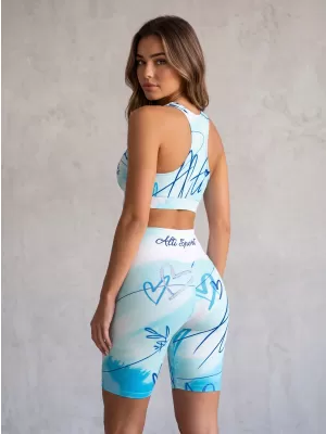 Dámske legíny nad kolená premium (nové veľkosti) ALTISPORT VOJ/ALW083LEG06 BIELOMODRÁ