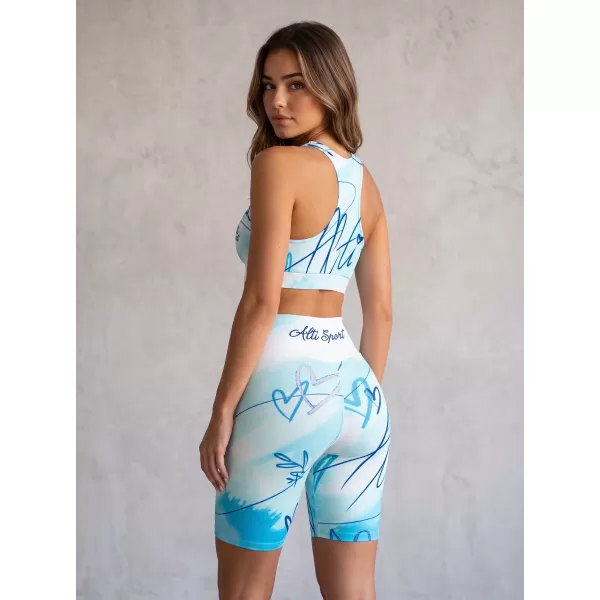  Dámske legíny nad kolená premium (nové veľkosti) ALTISPORT VOJ/ALW083LEG06 BIELOMODRÁ 