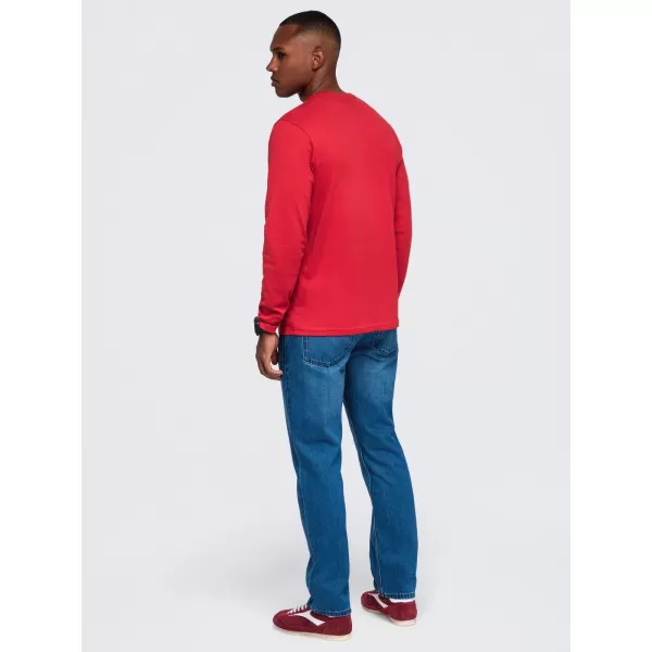  Pánske tričko OMBRE OM-LSBL-0142 RED 