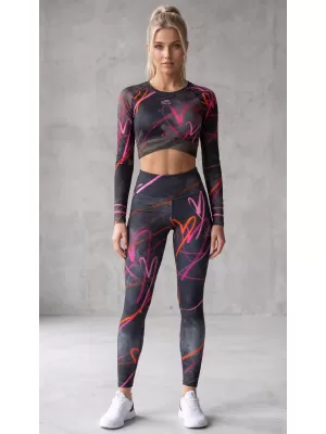 Dámske dlhé legíny premium (nové veľkosti) ALTISPORT VOJ/ALW082LEG05 ČIERNA
