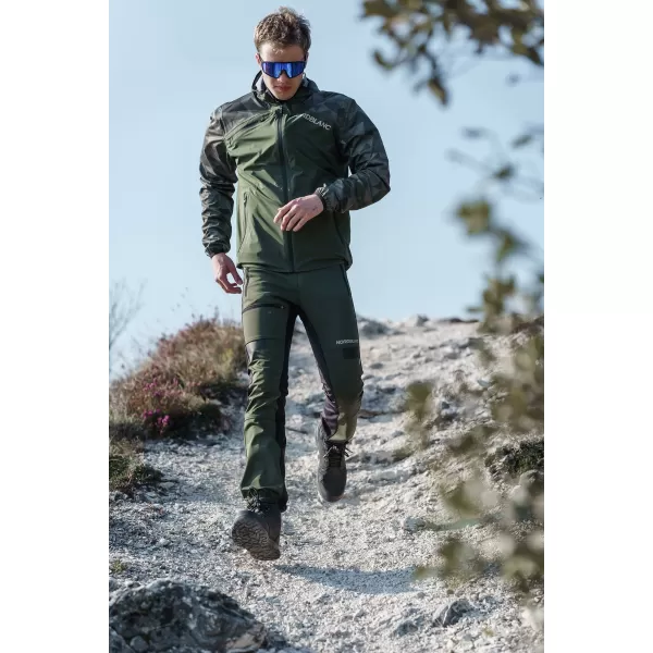  Pánske nepremokavé multi-šport nohavice NORDBLANC RIDGEWALK NBSPM8325 TMAVO ZELENÁ 