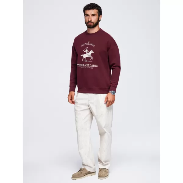  Pánska mikina OMBRE OM-SSNZ-0267 BURGUNDY 