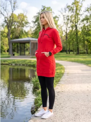 Dámska predĺžená mikina ALTISPORT ALW001419 ČERVENÁ