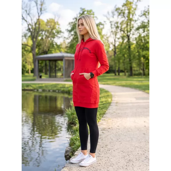  Dámska predĺžená mikina ALTISPORT ALW001419 ČERVENÁ 