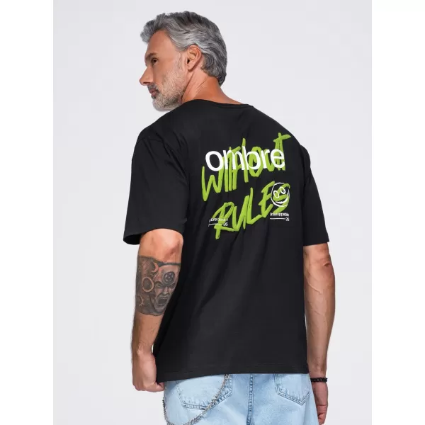  Pánske tričko OMBRE OM-TSPT-0284 BLACK 