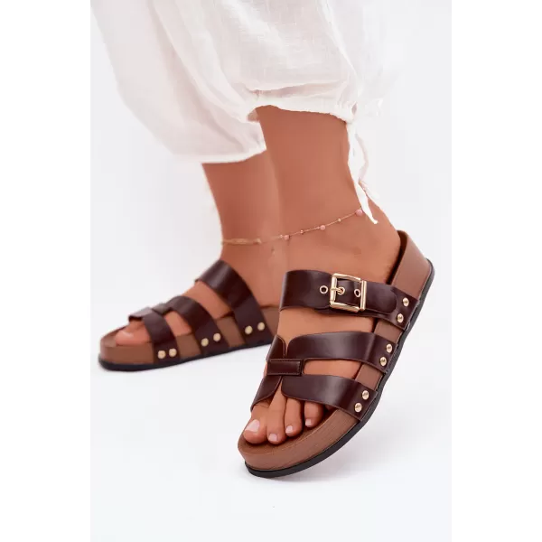  Dámske šľapky BOTO 22-382 BROWN 