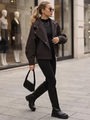 Dámska bunda DSTREET TY6034 HNEDÁ