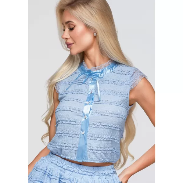  Dámska blúza OMBRE OW-TS-E0066 BLUE 