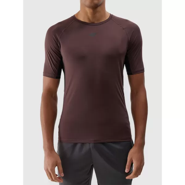  Pánske tričko 4F WAW25TTSHM2402 DARK BROWN 