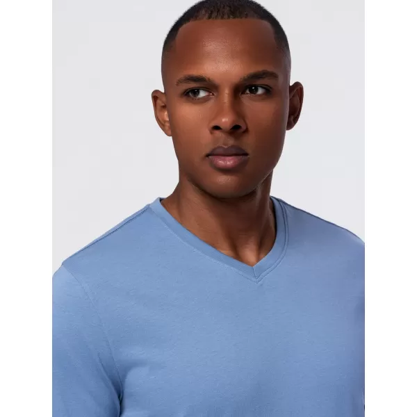 Pánske tričko OMBRE OM-LSBL-0143 LIGHT DENIM 