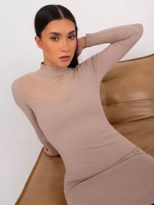 Dámske šaty BASIC FEEL GOOD RV-SK-9216.06P DARK BEIGE