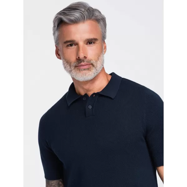  Pánske polo tričko OMBRE OM-POSS-0178 NAVY BLUE 