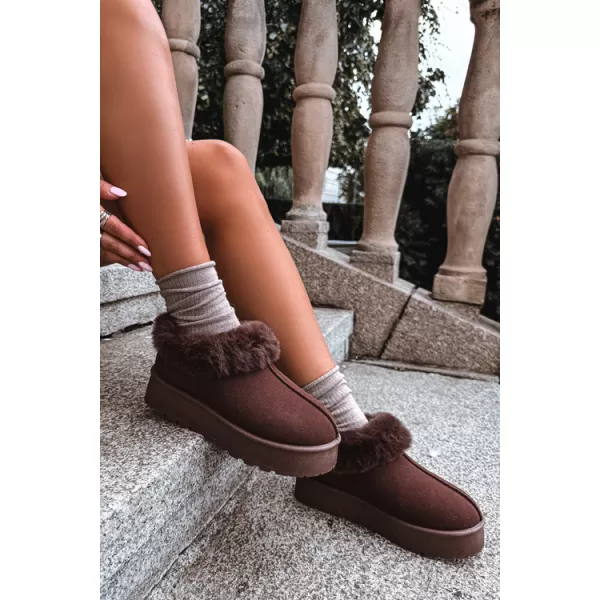  Dámske snehule BIG STAR SHOES UU274203 BROWN/BEIGE SHADOWS 