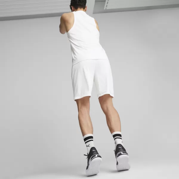  Pánske kraťasy PUMA HOOPS TEAM PRACTICE SHORT 676641-02 PUMA WHITE 