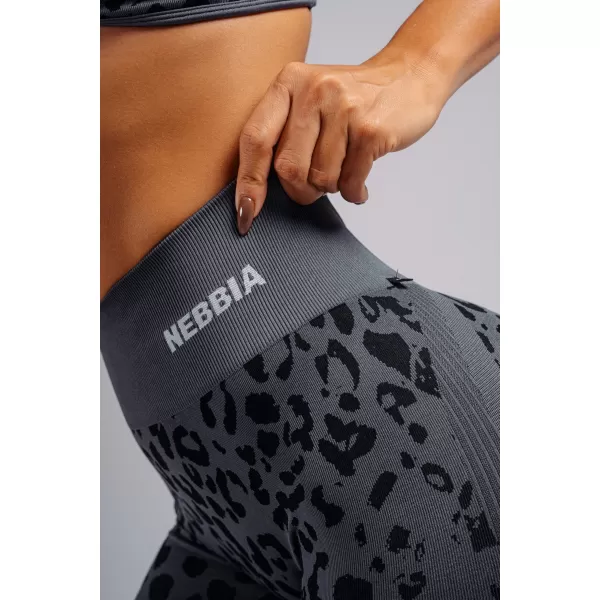  Kompresné push-up legíny s leopardím vzorom NEBBIA PRIMAL 849 BLACK LEOPARD 