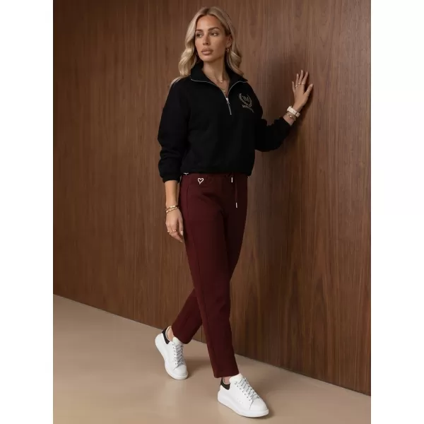  Dámske nohavice DSTREET UY3213 BORDOVÁ 